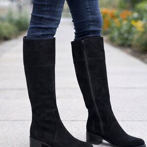 La CANADIENNE Passion Waterproof Black Suede Knee High Boots Size 5 NWT